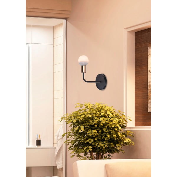 Aplică de perete neagră/arămie Spill – Candellux Lighting-image-1