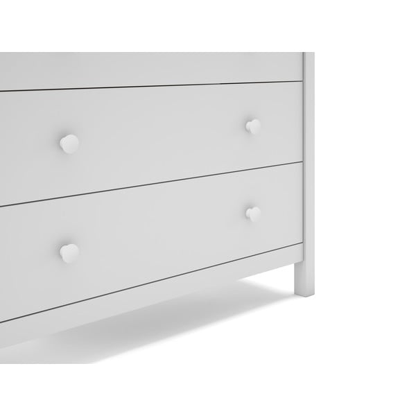 Comodă pentru copii albă joasă din lemn de pin 100x80 cm Max – Marckeric-image-1