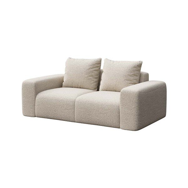 Canapea bej cu tapițerie din stofă bouclé 212 cm Feiro – MESONICA-image-2
