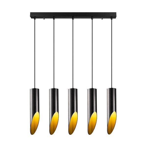 Lustră de 5 becuri Opviq lights Kesik, negru-image-2