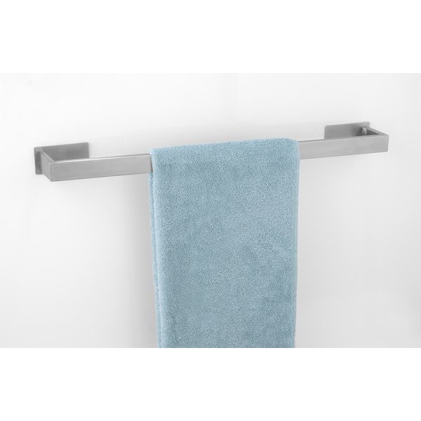 Suport pentru prosoape argintiu mat autoadeziv din oțel inoxidabil Genova – Wenko-image-1