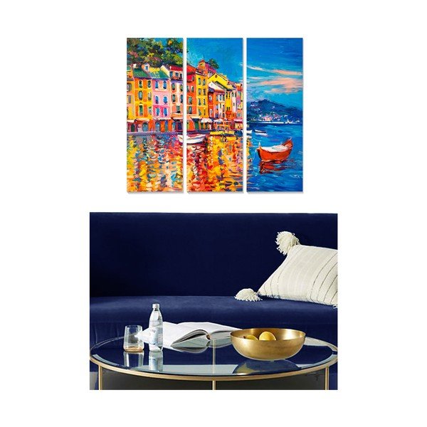 Tablouri 3 buc. 20x50 cm Italy – Wallity-image-1