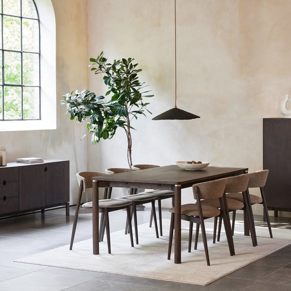 Masă de dining maro extensibilă 95x180 cm Arun – Unique Furniture-image-1