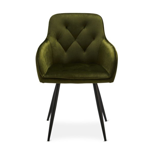 Scaune de dining kaki 2 buc. din catifea Nadja – Furnhouse-image-1