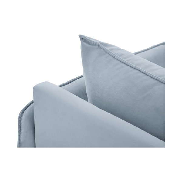 Șezlong albastru deschis cu tapițerie din catifea (cu colțar pe partea dreaptă) Vienna – Cosmopolitan Design-image-1