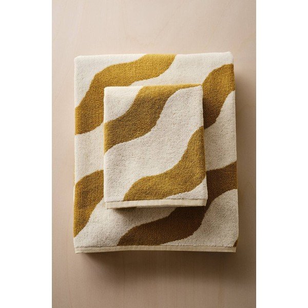 Prosop galben/crem din bumbac 50x70 cm Waves – Jotex-image-3