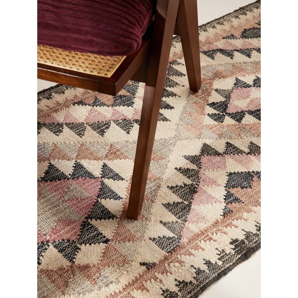 Covor tip traversă gri țesut manual din iută 80x200 cm Roya Parsa – Elle Decoration-image-2