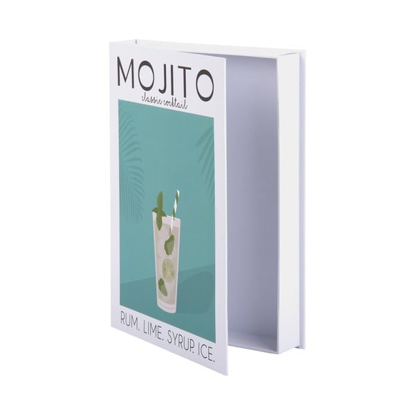 Cutie de depozitare albă/verde din hârtie decorativă 18x4x25 cm Mojito – PT LIVING