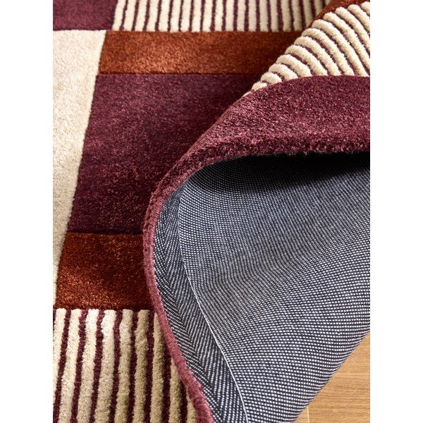 Covor burgundy/crem țesut manual din fibre reciclate 160x230 cm Franka – MADE-image-4