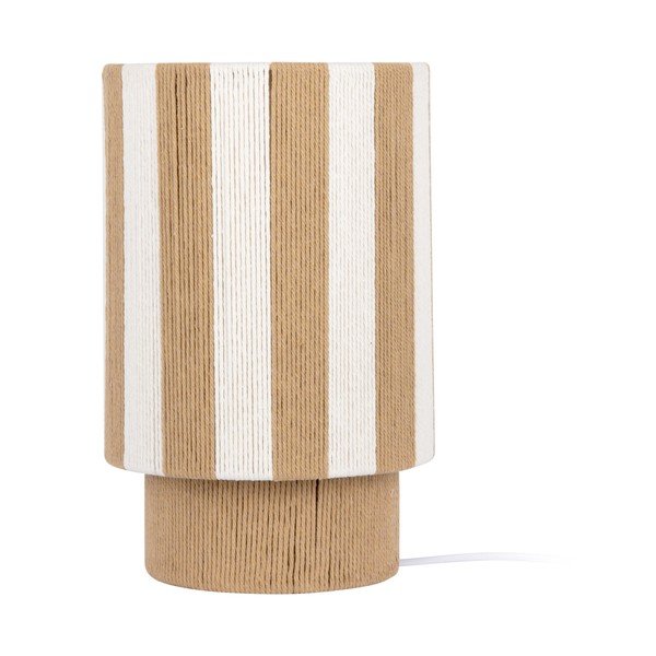 Veioză albă/în culoare naturală cu tapițerie din frânghie (înălțime 35 cm) Vienna Stripes – Leitmotiv