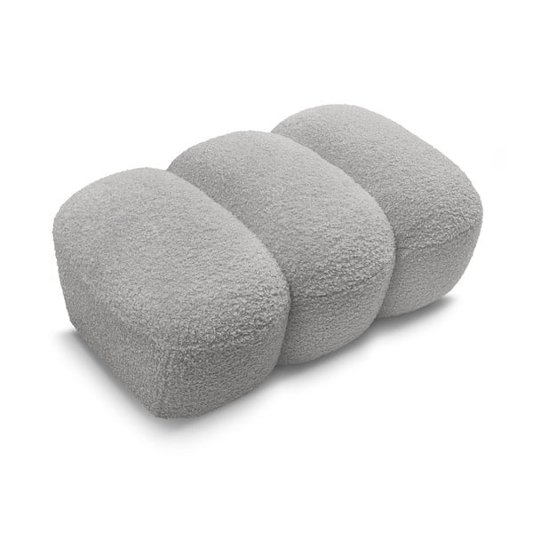 Taburet gri deschis cu tapițerie din țesătură bouclé Hippolyte – Bobochic Paris-image-4