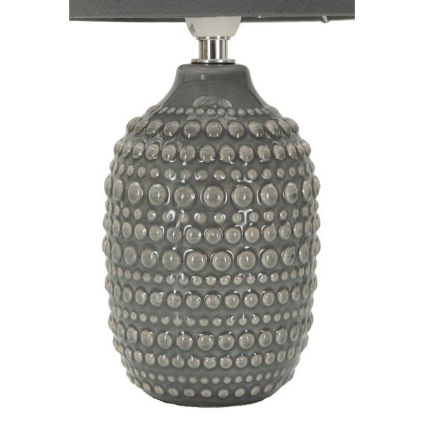 Veioză gri din ceramică cu abajur textil (înălțime 30,5 cm) Points – Mauro Ferretti-image-2