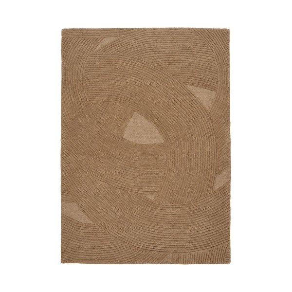 Covor în culoare naturală închisă țesut manual din lână 160x230 cm Pune – House Nordic