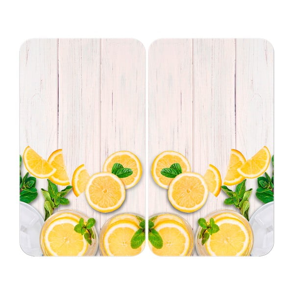 Protecții de aragaz 2 buc. din sticlă temperată 52x30 cm Lemons – Wenko