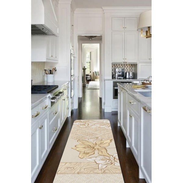 Covor tip traversă bej lavabil 58x140 cm Sandy – Oyo Concept