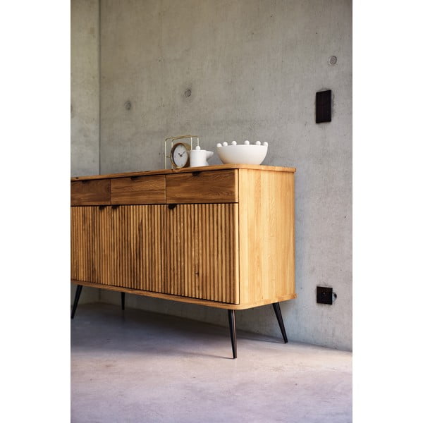 Comodă joasă din lemn de stejar 144x87 cm Kula – The Beds-image-1