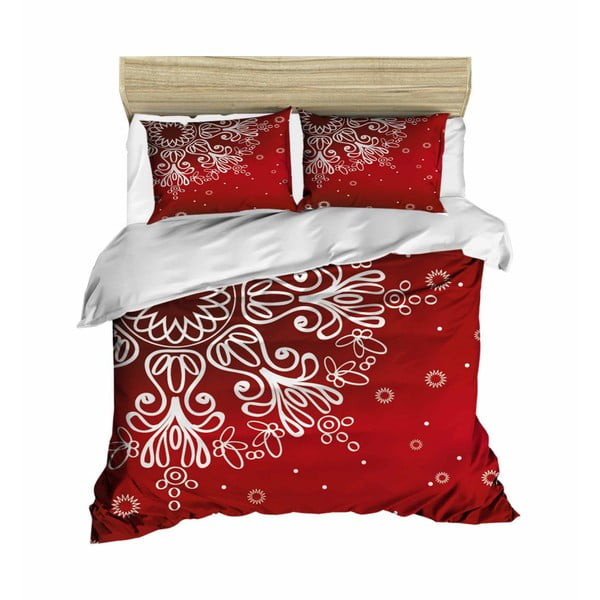 Lenjerie pentru pat dublu Red Snow, 200 x 220 cm