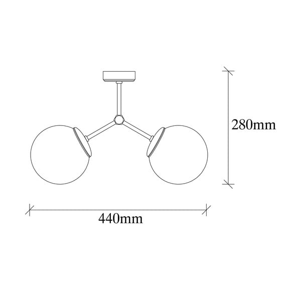 Plafonieră alb-negru cu abajur din sticlă 15x44 cm Damar – Opviq lights-image-3
