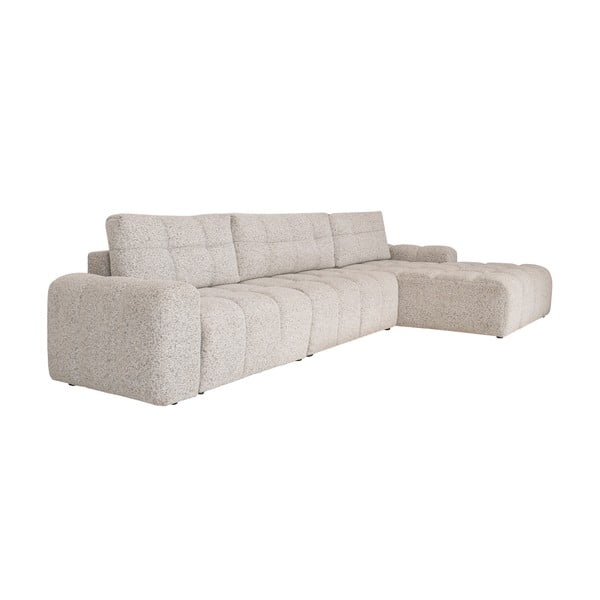 Colțar modular bej extensibil/cu spațiu de depozitare (cu colț pe partea dreaptă) Lulu – Miuform