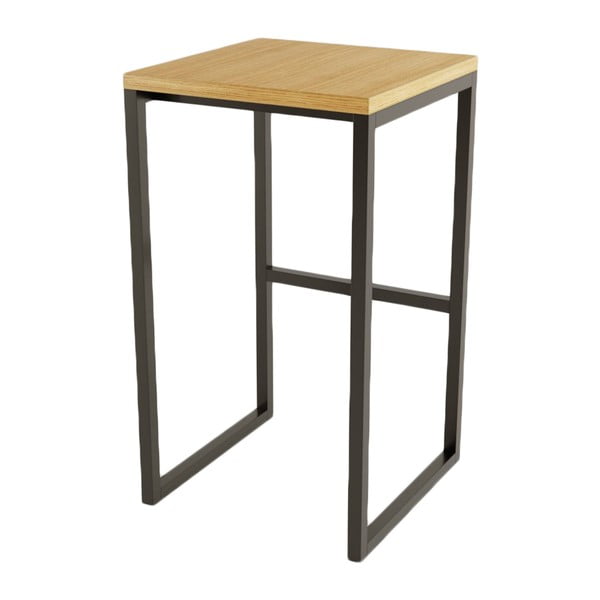 Scaun negru/în culoare naturală cu aspect de lemn de stejar Frame – Woodman