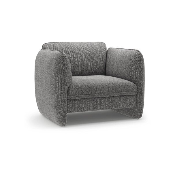 Fotoliu gri închis cu tapițerie din chenille Georgia – Micadoni 