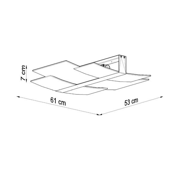 Plafonieră albă cu abajur din sticlă 53x61 cm Marett – Sollux-image-3