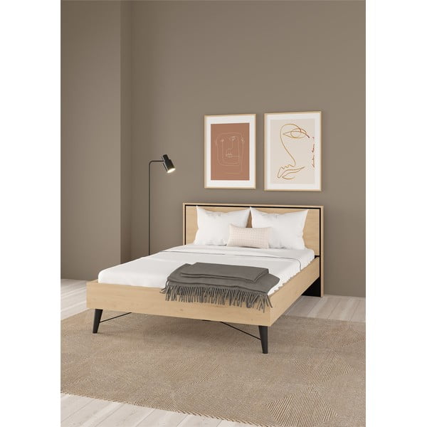 Pat matrimonial în culoare naturală fără somieră 140x200 cm Ry – Tvilum-image-1