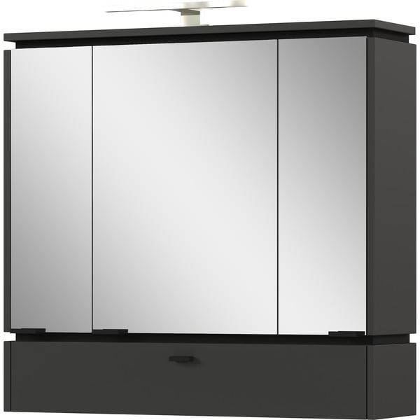 Dulap de baie gri antracit cu oglindă/cu iluminare 79x80 cm Modesto – Germania-image-1