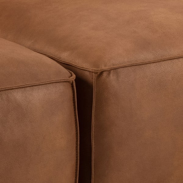 Colțar maro coniac cu tapițerie din imitație de piele (colț stânga) Fairfield Kentucky – Bonami Selection-image-1