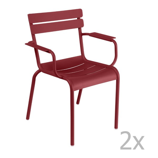 Set 2 scaune cu mânere Fermob Luxembourg, roșu închis