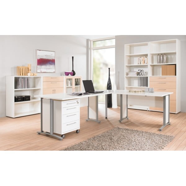 Bibliotecă modulară albă/cu aspect de lemn de stejar 89x113 cm Prima – Tvilum-image-1