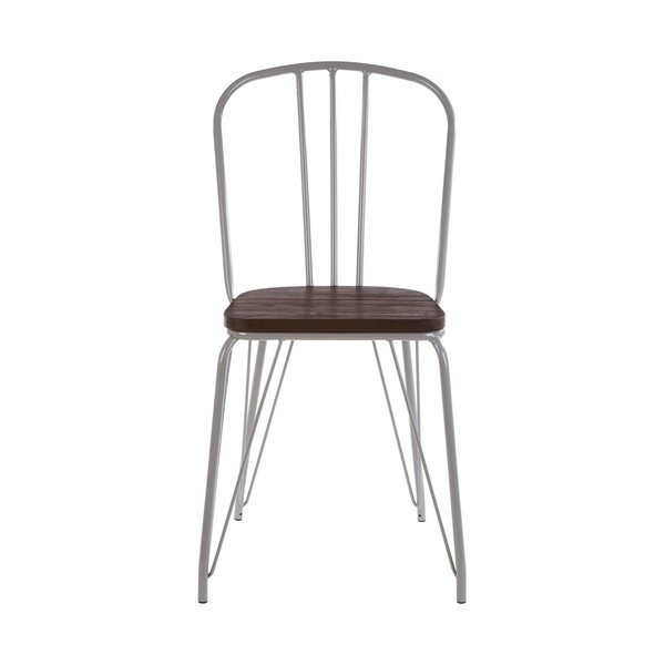 Scaun de dining gri/în culoare naturală închisă din lemn de ulm District – Premier Housewares-image-2