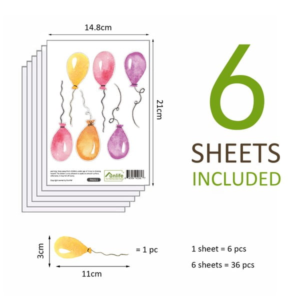 Set 36 autocolante Walplus Baloons-image-2
