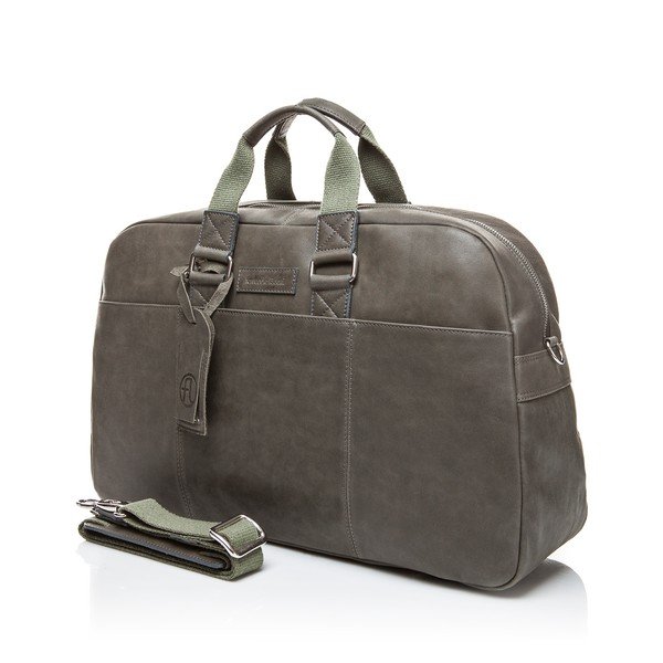 Geantă de călătorie din piele Ferruccio Laconi Traveler, verde închis-image-1