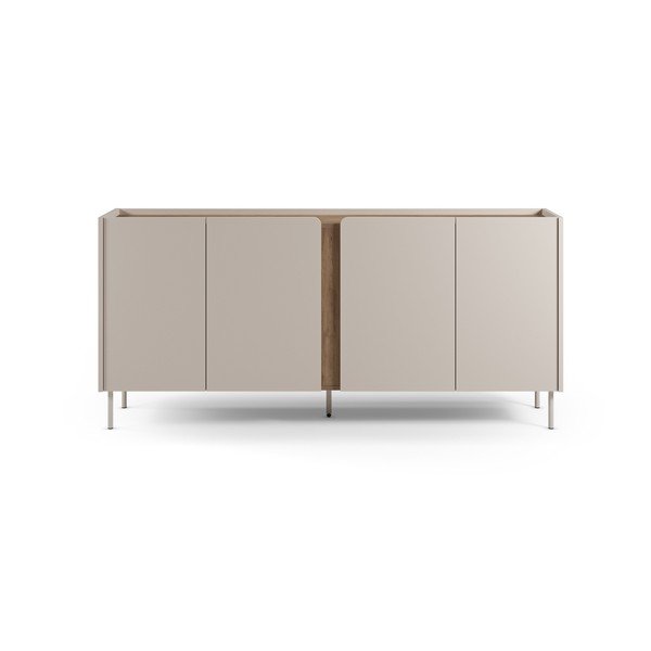 Comodă crem/în culoare naturală cu aspect de lemn de stejar 180x82x40 cm Lucile – Marckeric