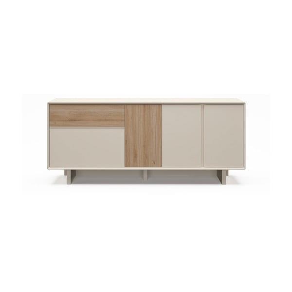 Comodă bej/în culoare naturală cu aspect de lemn de stejar 180x76x45 cm Carpi – Marckeric