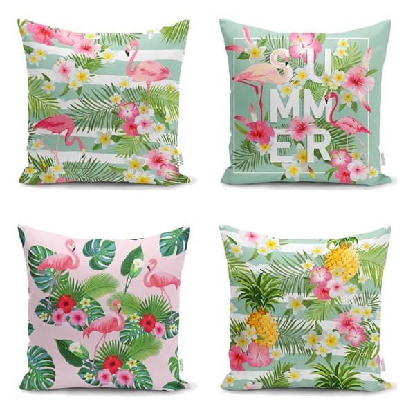 Set 4 fețe de pernă Minimalist Cushion Covers Naturia, 45 x 45 cm