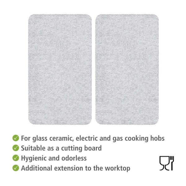 Protecții de aragaz 2 buc. din sticlă temperată 52x30 cm Transparent – Allstar-image-2