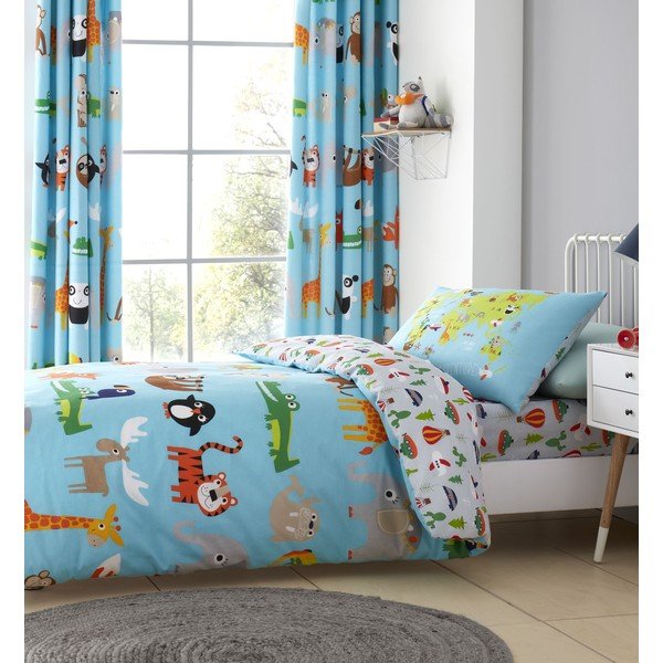 Lenjerie de pat pentru copii Catherine Lansfield Animal Adventure, 135 x 200 cm