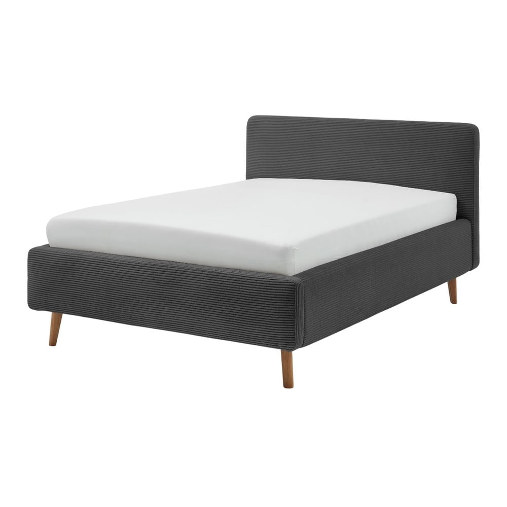 Pat gri antracit tapițat fără somieră 120x200 cm Mattis – Meise Möbel