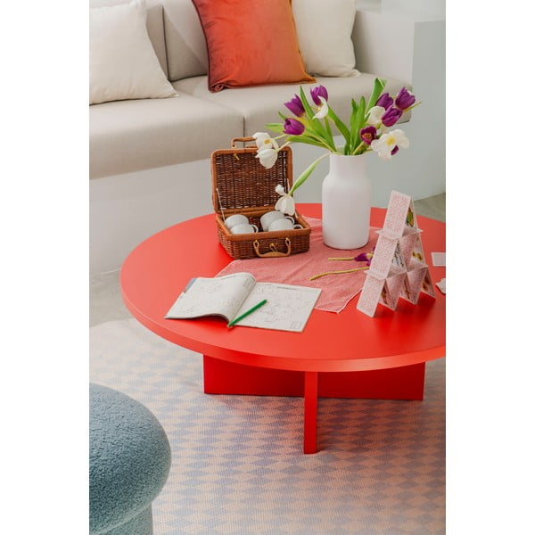 Măsuță de cafea roșie rotundă ø 100 cm Pausa – Really Nice Things-image-1