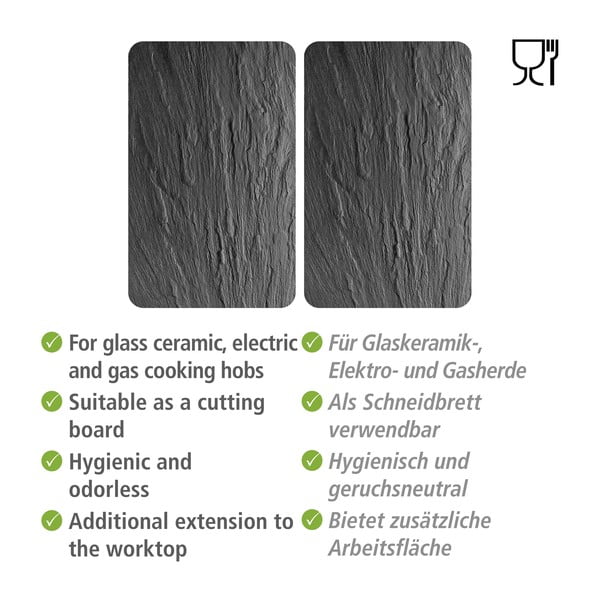 Set de 2 plăci de protecție din sticlă pentru aragaz Wenko XL State, 40 x 52 cm-image-4