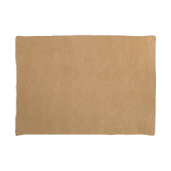 Pătură galben ocru din amestesc de lână 140x200 cm Ylva Ochre – Pappelina