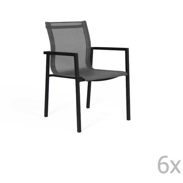 Set 6 scaune pentru grădină Brafab Belfort, negru