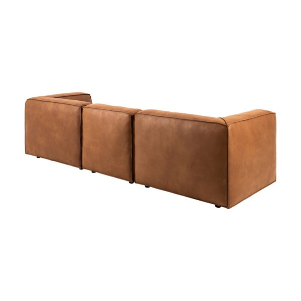 Colțar din piele reciclată Bonami Selection Fairfield, colț dreapta, 282 cm, maro coniac-image-4