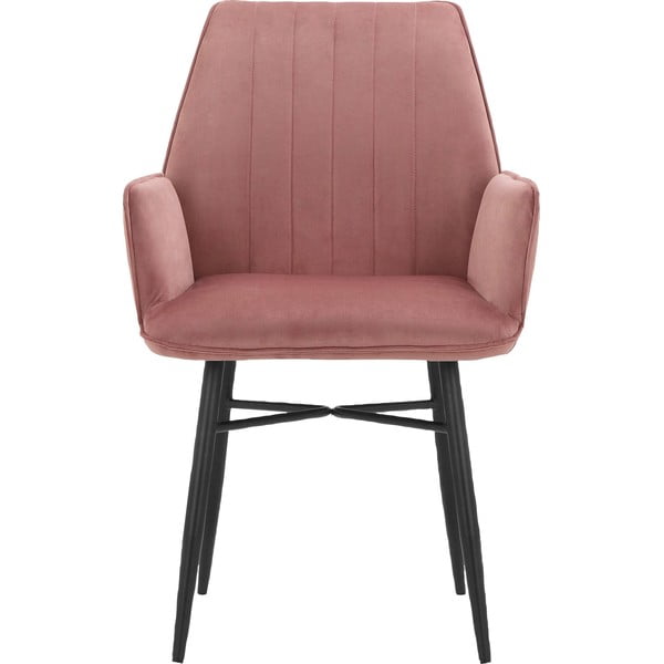 Set de scaune de sufragerie roz deschis 2 buc. tapițat Anzo – Støraa-image-2