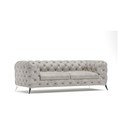 Canapea gri deschis cu tapițerie din catifea 225 cm Chelsea – Ropez