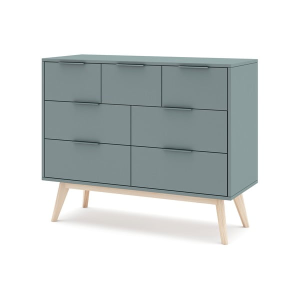 Comodă verde prăfuit 120x83x40 cm Pisco – Marckeric-image-3