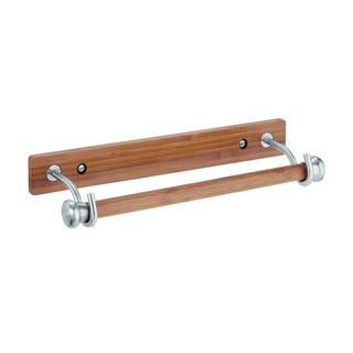 Suport din metal și bambus pentru prosoape de hârtie iDesign Formbu, 38,5 cm