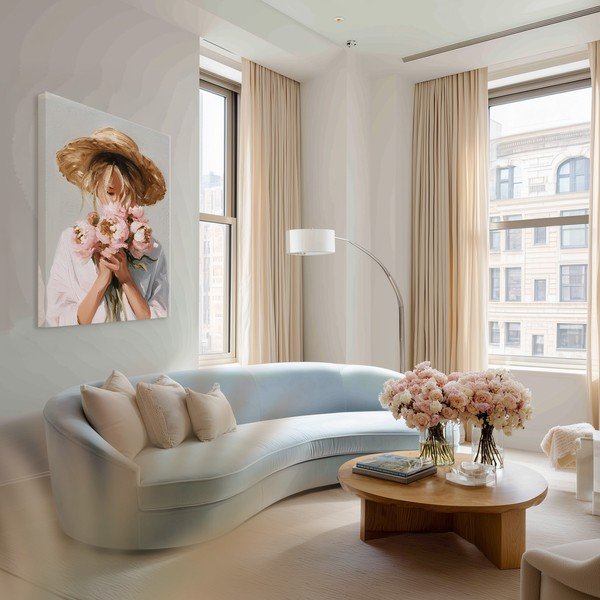 Tablou cu detalii pictate manual 70x100 cm Estelle – Styler-image-1